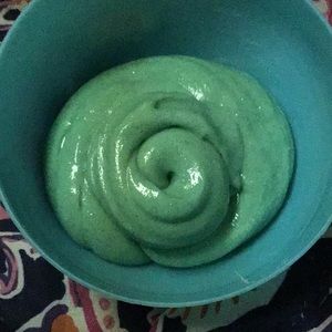Green glittery slime